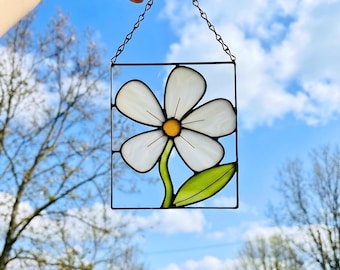 Daisy Stained Glass Suncatcher Pattern | Beginner Friendly Floral Template (PDF)