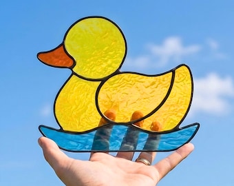 Rubber Duck Stained Glass Sun Catcher Printable  Pattern, Digital Download PDF