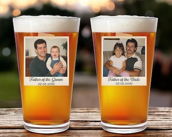 Vaso de pinta personalizado con foto para papá, regalo personalizado para el padre de la novia, padre del novio, regalo para papá, recuerdo de boda para él.