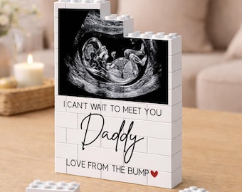 Regalo para papá desde la barriga, Bloque de fotos personalizado para el Día del Padre desde la barriga, Regalo único para el Día del Padre para papá primerizo, Recuerdo de ultrasonido, Regalo para recién nacido