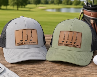 Gorra de golf personalizada para papá, gorra trucker personalizada "Best Dad by Par", regalo para amantes del golf, regalo de golf personalizado para el Día del Padre, gorra de golf para papá