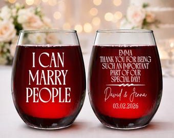 Regalo personalizado para oficiante de boda, copa de vino para propuesta de oficiante, regalo para damas de honor, recuerdos de boda, regalo de agradecimiento de boda