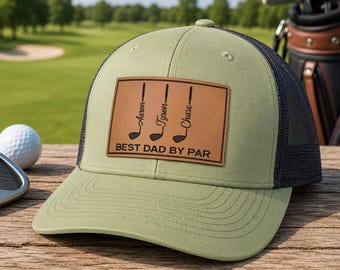 Gorra de camionero personalizada "Best Dad By Par", gorra "Best Grandpa By Par", regalo de golf para él, regalo de golf para el Día del Padre para golfistas, regalo para amantes del golf