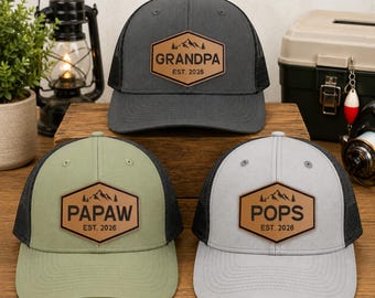 Gorro personalizado para abuelo, regalo personalizado para papá de parte de los nietos, regalos para anunciar el embarazo, regalo de cumpleaños para papá, gorro para papá, regalo para él.