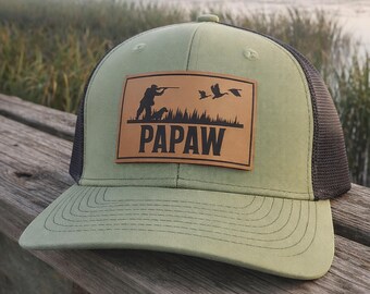 Personalized Duck Hunting Papaw Hat, Hunter Trucker Cap, Custom Waterfowl Hunter Gift for Grandpa, Duck Hunting Outdoorsman Papaw Cap