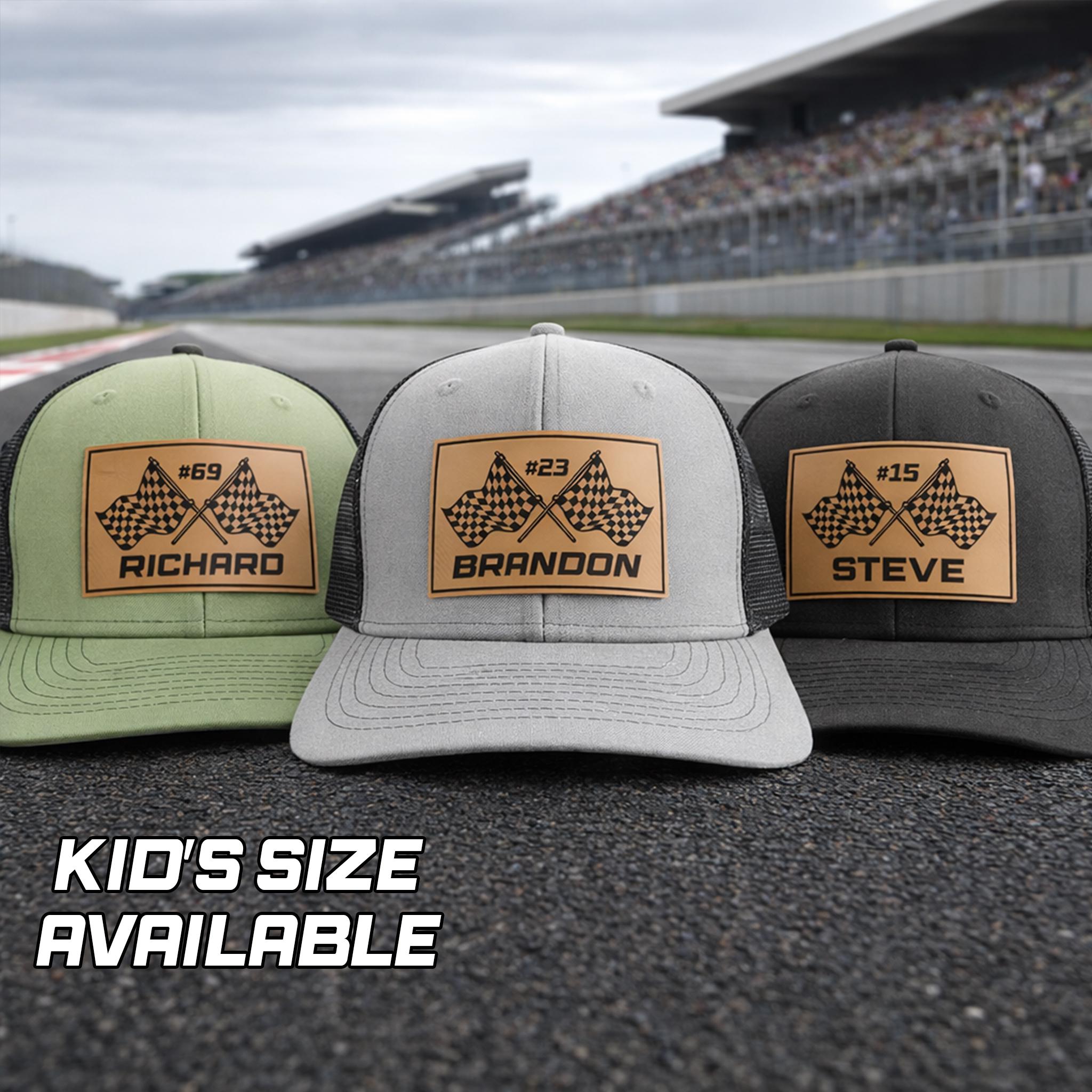 Cap For Racing Custom Racing Number Hat, Race Team Caps, Engraved Leather Patch Hat ...
