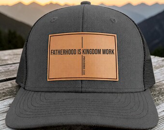 Christian Dad Gift From Kids, Fatherhood Is Kingdom Work Cap, Gift For Religious Dad, Proverbs 22:6 Dad Hat,  Fathers Day Gift Christian Dad