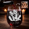 Personalized Besties Portrait Wine Glass, Best Friend Gifts for Her, Soul Sister Gift, Friendship Gift, BFF Gift, Birthday Gifts For Besties
