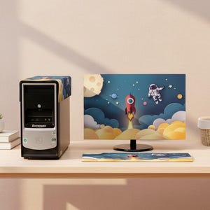 Juego de fundas protectoras para monitor, teclado y CPU de escritorio (compatibles con pantallas de 19 a 32 pulgadas)