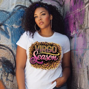 Dierenriem seizoen PNG, dierenriem astrologie ontwerp, Leopard glitter horoscoop afbeelding voor sublimatie DTF, instant digitale download