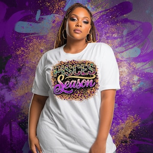 Dierenriem seizoen PNG, dierenriem astrologie ontwerp, Leopard glitter horoscoop afbeelding voor sublimatie DTF, instant digitale download