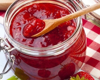 Mermeladas de fresa caseras frescas totalmente naturales 8 oz