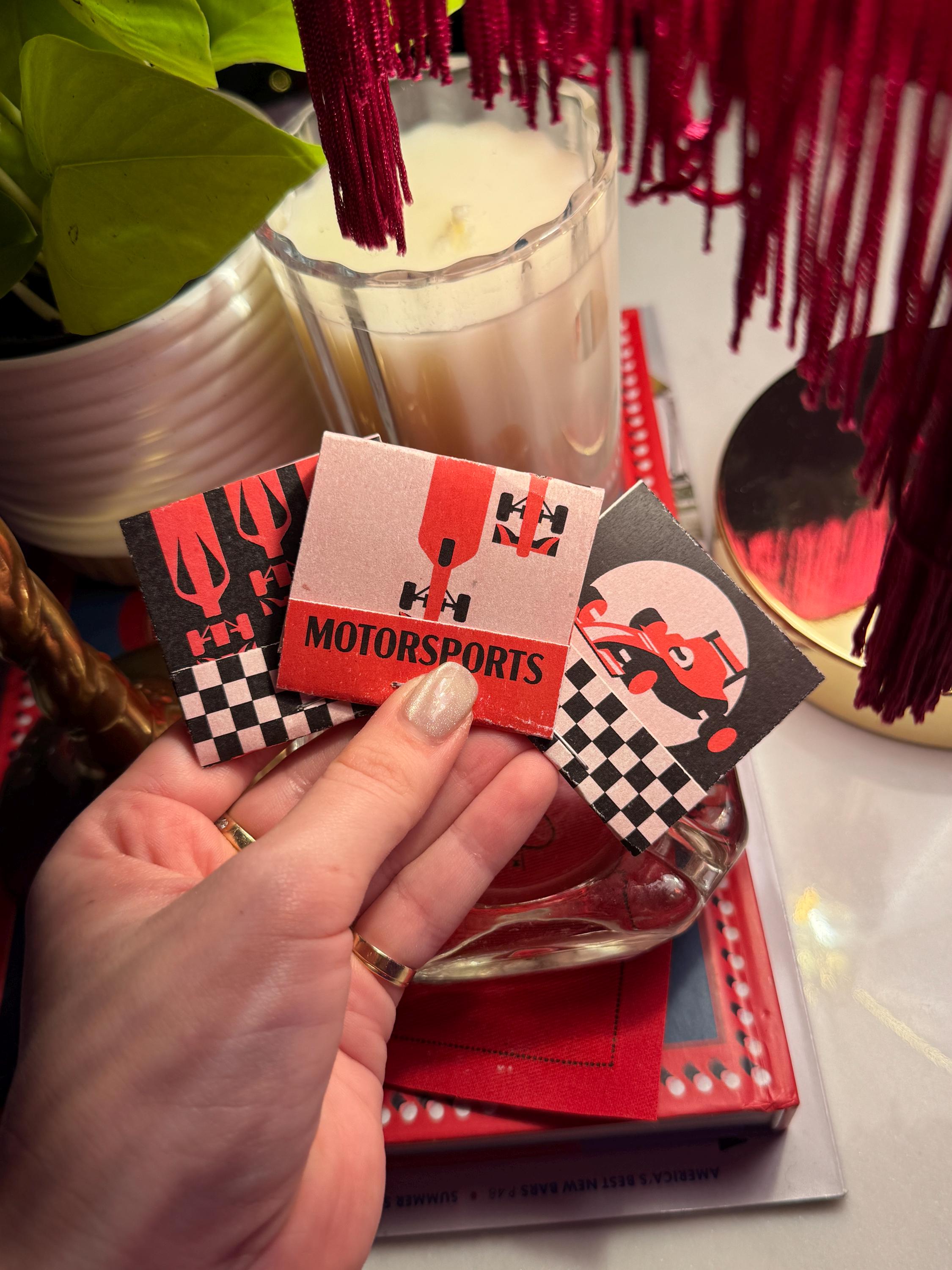 Matchbook Racers Characters Vintage Racer Matchbook Set | Motorsports Party Favors | Handmade ...