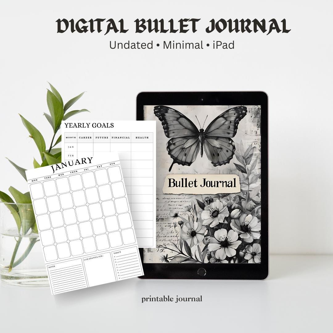 Digital Bullet Journal | Minimal Bujo for iPad | Goodnotes Bullet ...