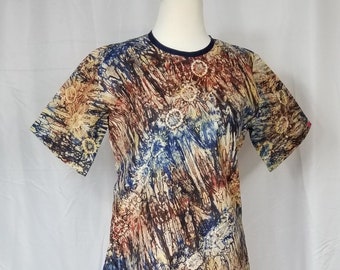 BELLA African batik Shift dress (Blue and brown)