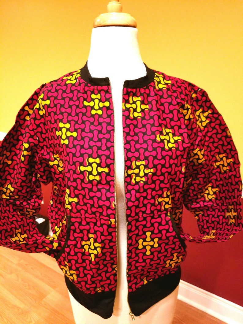 Ankara bomber jacket Red and yellow jigsaw image 2
