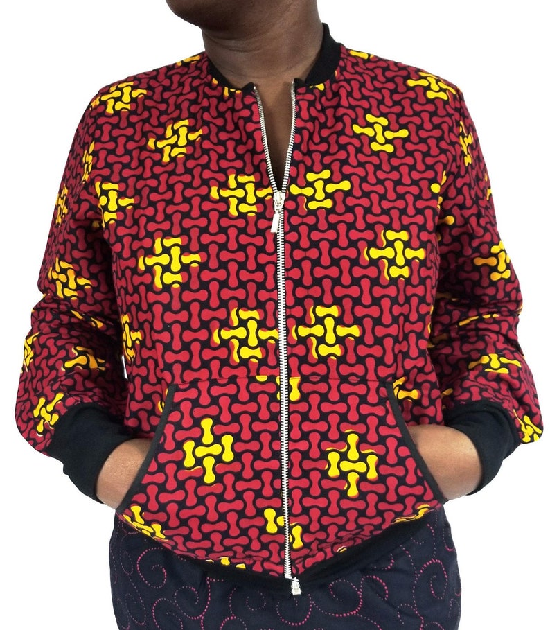 Ankara bomber jacket Red and yellow jigsaw image 1