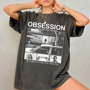 Obsession Movie Shirt, Curry Barker Be Careful Who You Wish For Tee, Black White Horror Thriller T-Shirt, Vintage Film Fan Gift