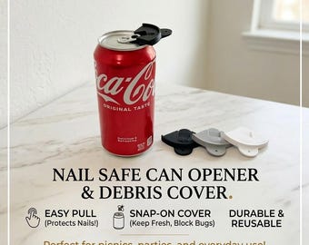 10 Pack Reusable Nail-Safe Can Opener + Can Cover, Prevents Dust And Debris