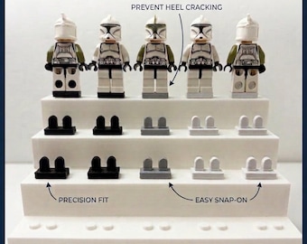 Minifigure Heel Savers – Prevent Cracked Legs, Display & Storage accessories