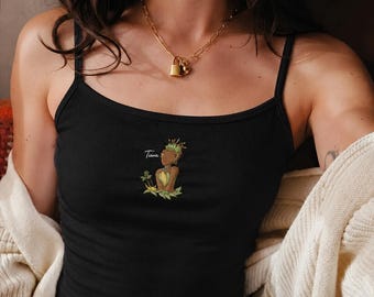 Débardeur brodé princesse Tiana - La princesse et la grenouille inspirés Disney Caraco pour femme, haut esthétique Disney délicat pour femme