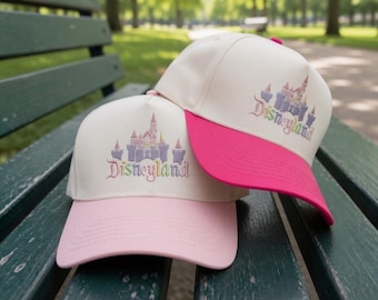 Gorra bordada del Castillo de Disneyland, Gorra de béisbol con logo arcoíris de Disneyland, Gorra unisex de estilo retro vintage, Un gran regalo de Disney World
