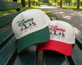 Gorra de béisbol bordada de Disney - Mickey Mouse, Pato Donald, Goofy, Pluto, gorra Abbey Road Crosswalk, gorra retro de Disney, gran regalo de Disney World