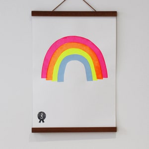 Regenboog print zeefdruk poster afbeelding 1