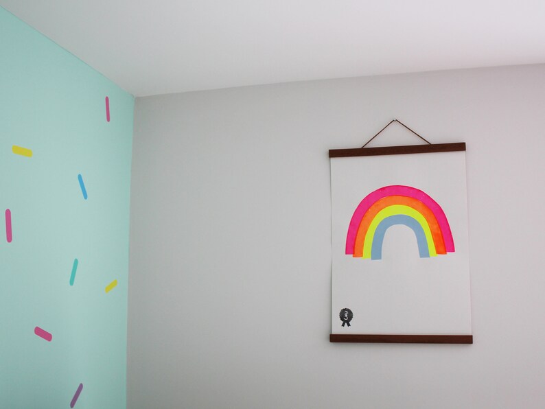 Regenboog print zeefdruk poster afbeelding 3