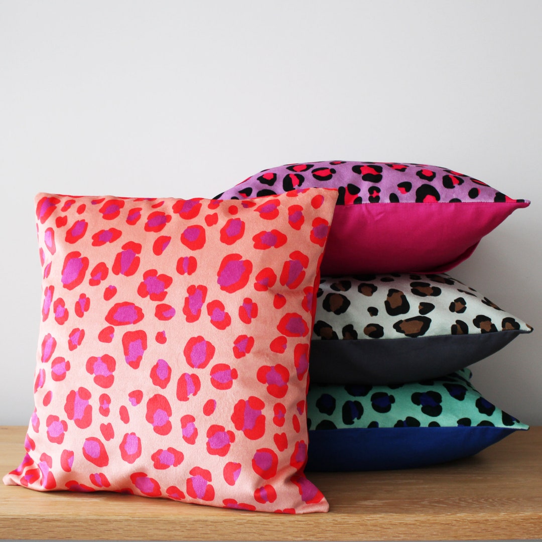 Leopard Print Velvet Cushion Pillow Etsy