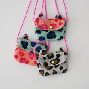 Samt Leopard Print Mini Tasche, Kinder Geldbeutel, Kindertasche