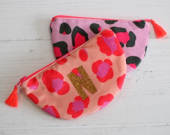 Leopard Velvet Coin Purse, pouch, personalised purse, personalised gift