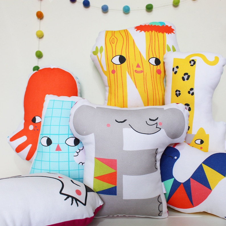 Alphabet Cushion Pillow Etsy