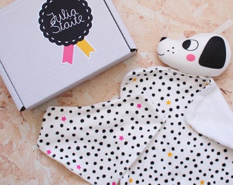 Dalmatian Dog Toy and Bib Baby Gift Set