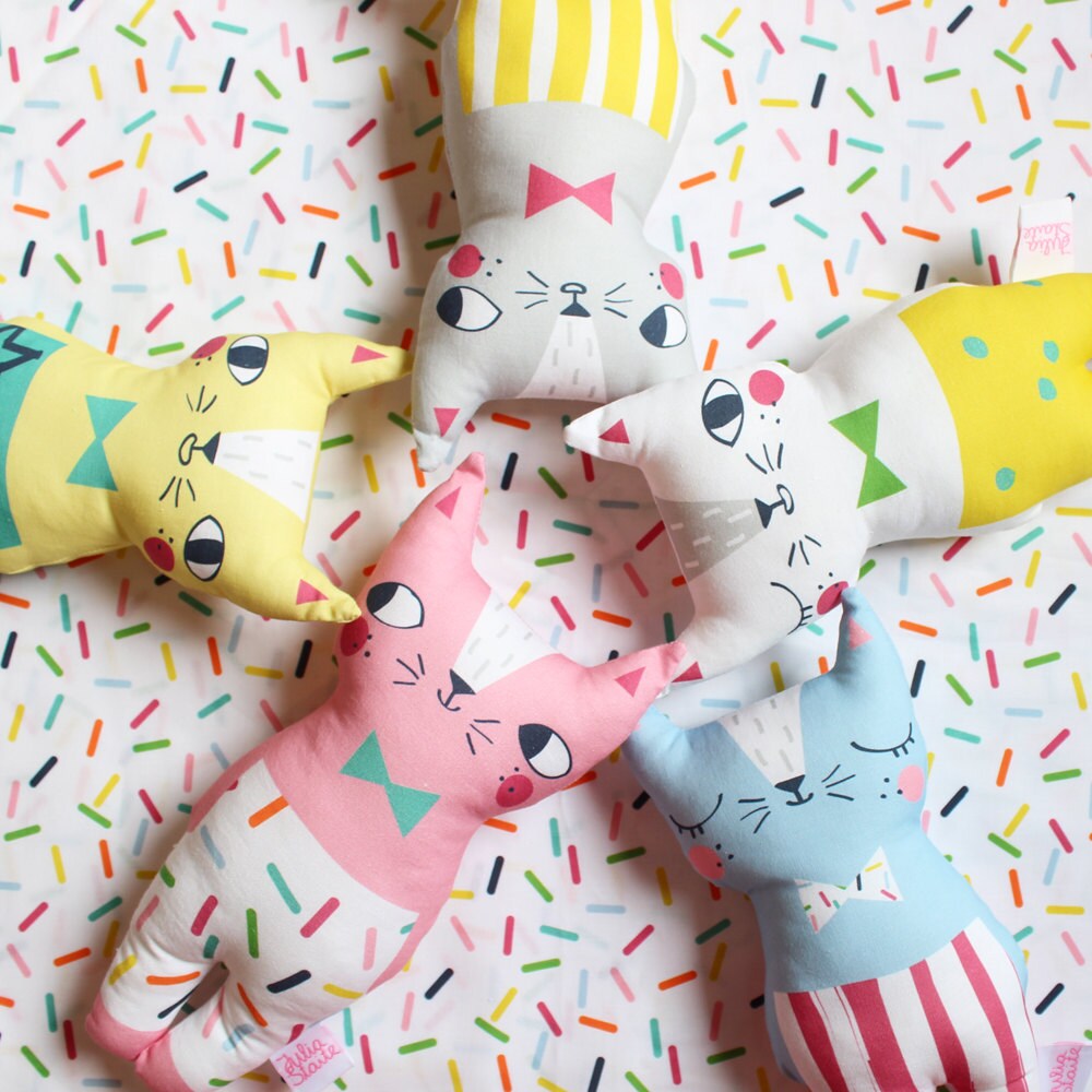 Cat Soft Toy Confetti Cats Pink Cat Plush Doll Etsy