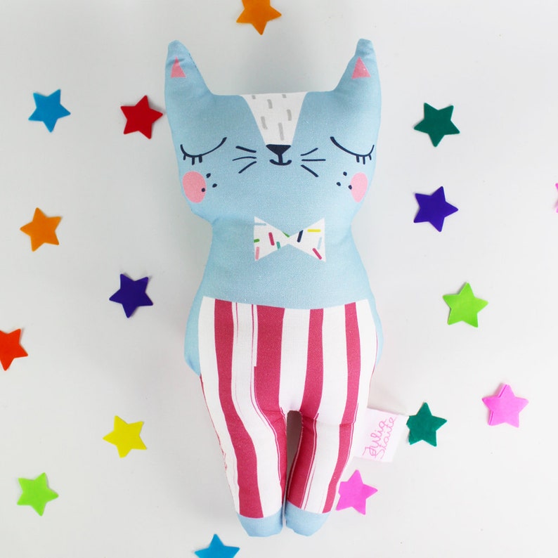 Cat Soft Toy Confetti Cats Blue Cat Plush Doll Etsy UK