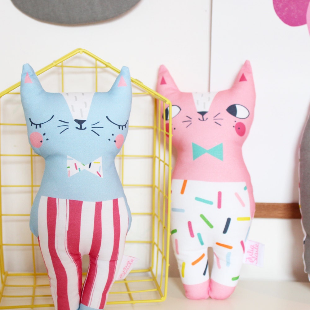 Cat Soft Toy Confetti Cats Blue Cat Plush Doll Etsy UK