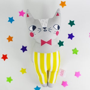 Cat Soft Toy Confetti Cats Grey Cat Plush Doll, kids gift, animal toy image 1