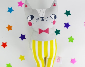 Cat Soft Toy - Confetti Cats Grey Cat Plush Doll, kids gift, animal toy