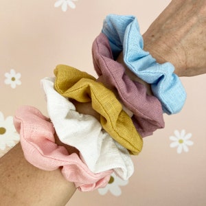 Leinen Scrunchie Haarschmuck Haarband large scrunchie