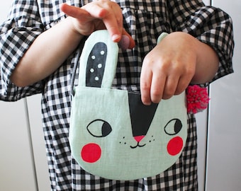 Kids Bunny Rabbit Bag purse - Mint, easter, kids bag, kids purse, crossbody bag