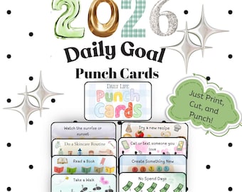 Self Care Punch Cards, Habit Tracker Printable (Digital Download)