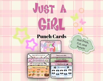 Girly Confidence Punch Cards, Self-Care Routine (PDF Download)