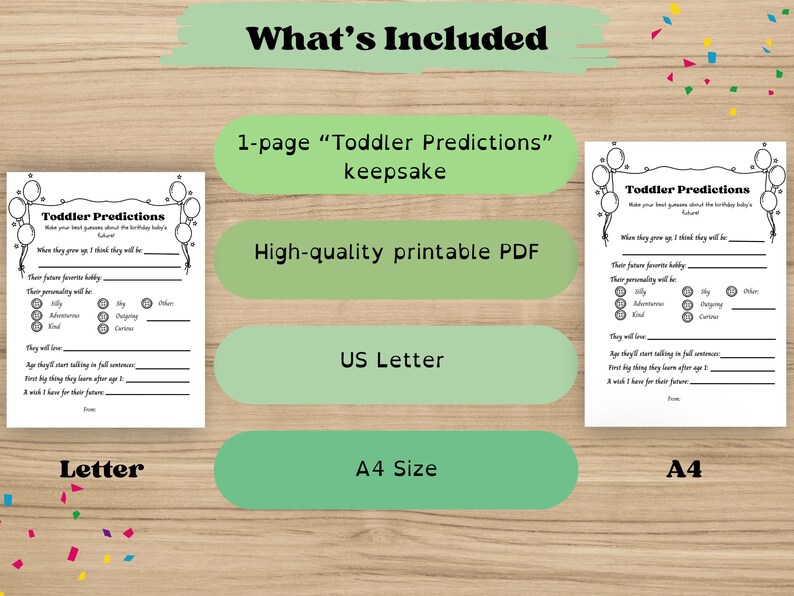 This party activity is available in both regular letter and A4 sizes