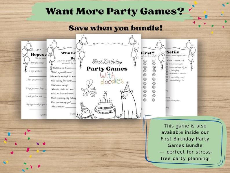 If you would like more party games, this first birthday game is also in my First Birthday Bundle Pack