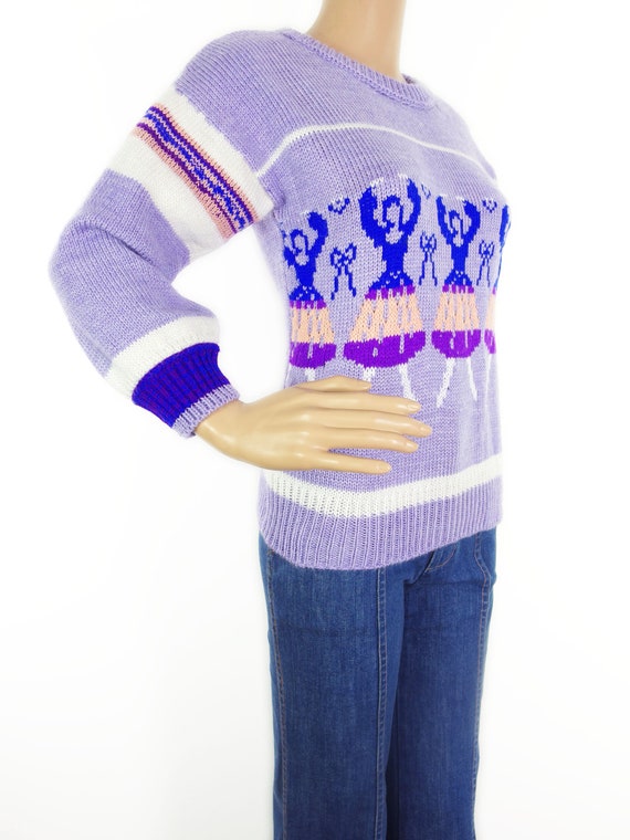 Adorable 70s/80s Hand Knitted Sporty Ballet Theme… - image 6