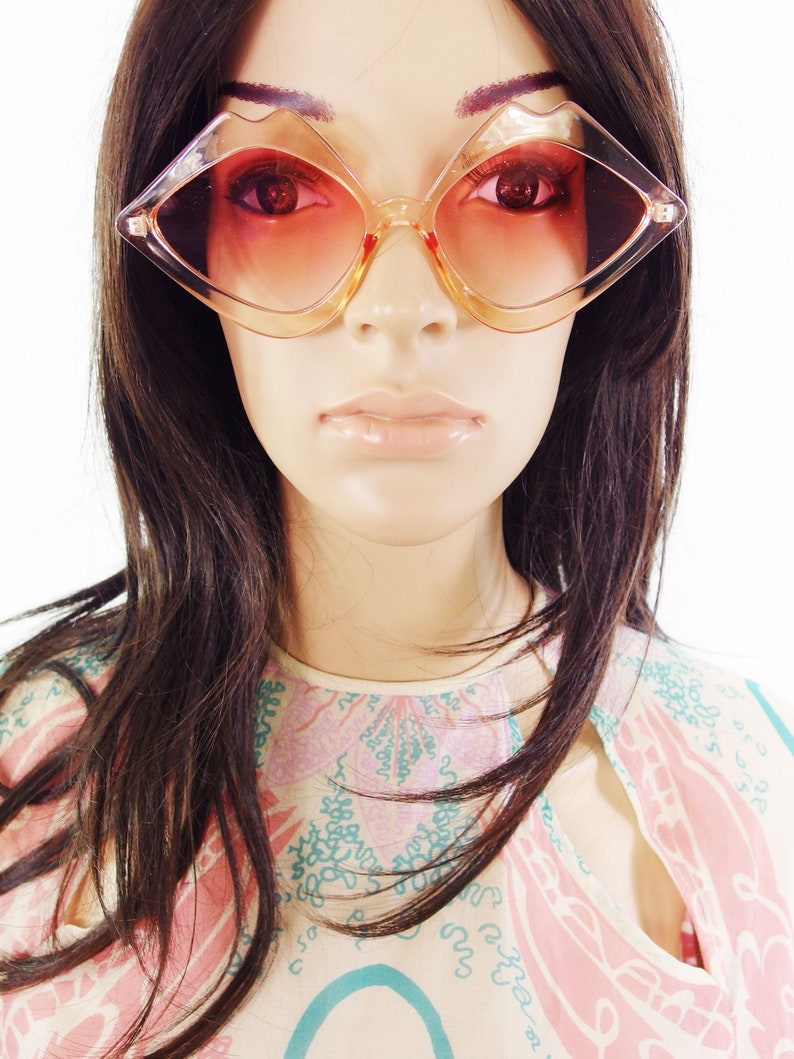 70S Style Pop Art Retro Lip Shaped Novelty Sunglasses in Etsy UK