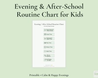 Evening & After-School Routine Chart for Kids | Printable Visual Routine | Calm Evenings