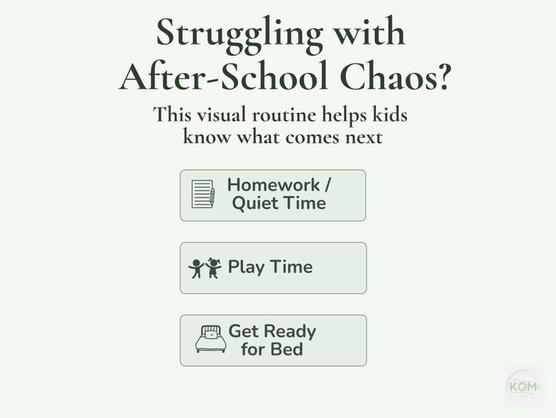 Evening & After-school Routine Chart for Kids | Printable Visual ...