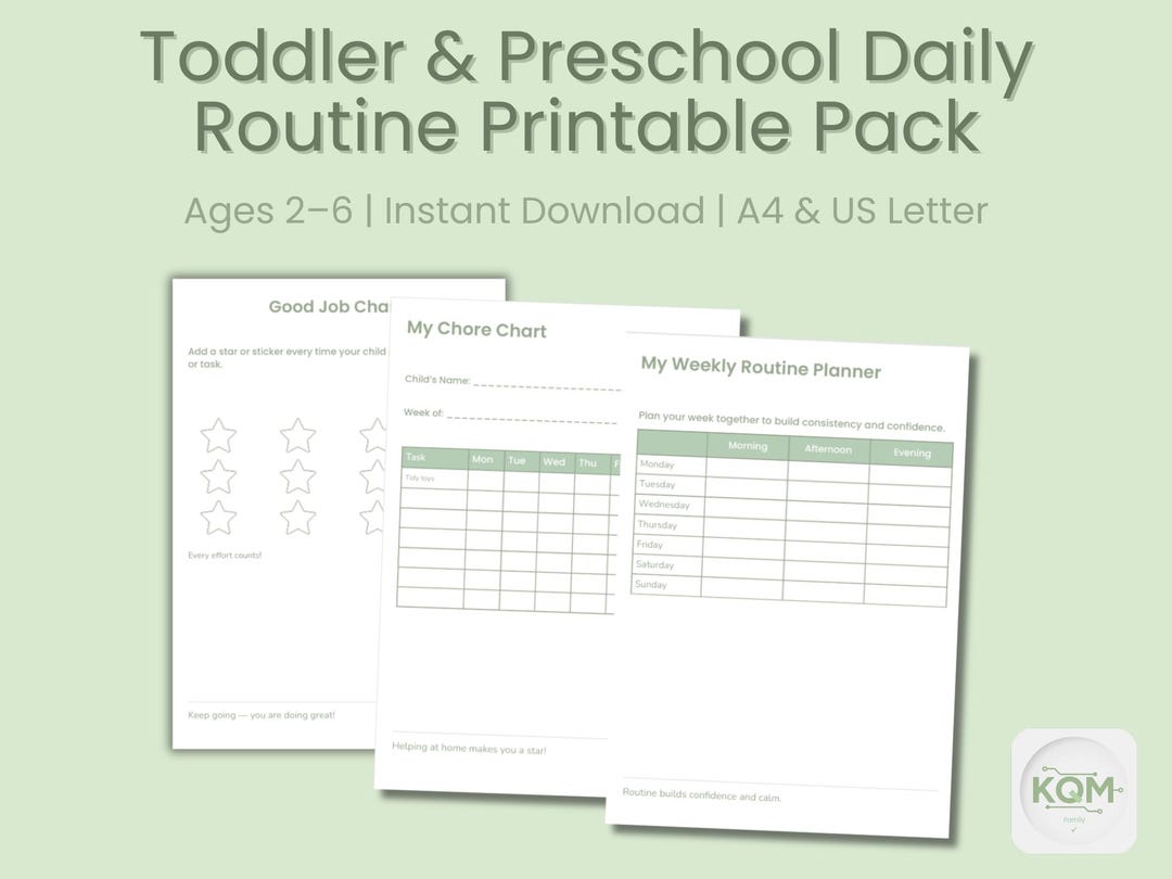 Toddler & Preschool Daily Routine Printable Pack (ages 2–6) - Etsy